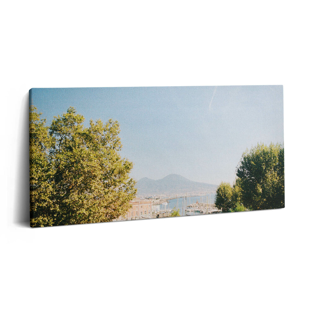 Obraz na plátne 120x60 Výhľad na prístav a hory