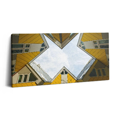 Fotoobraz na plátne 120x60 Kubické domy pod modrou oblohou