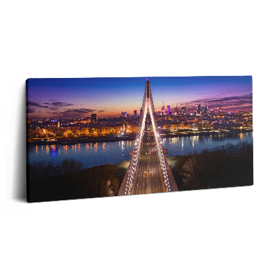 Obraz na plátne 120x60 Most cez rieku za súmraku