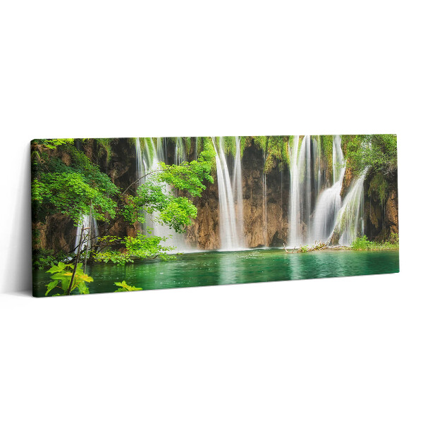 Obraz na plátne 125x50 Vodopády v zelenom raji