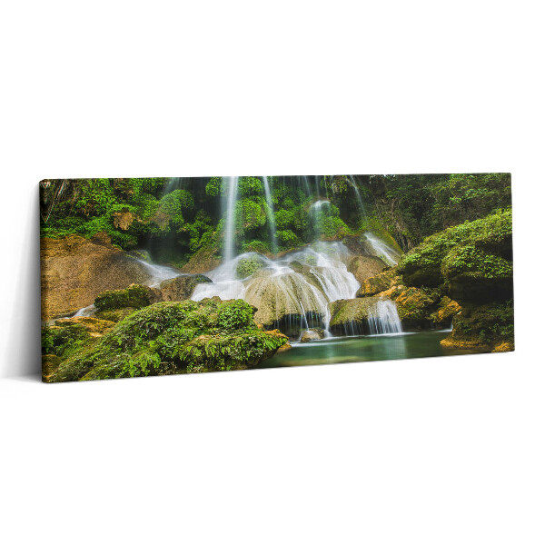 Obraz na plátne 125x50 Vodopád v tropickom lese