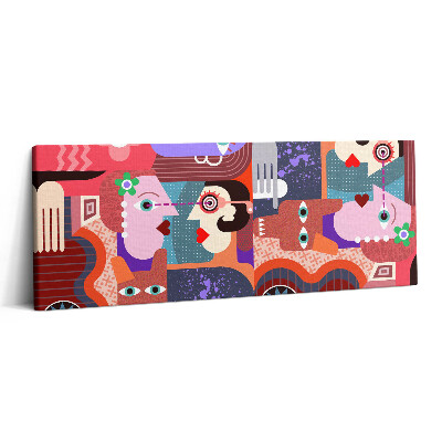 Obraz na plátne 125x50 Abstraktné tváre v pestrých farbách