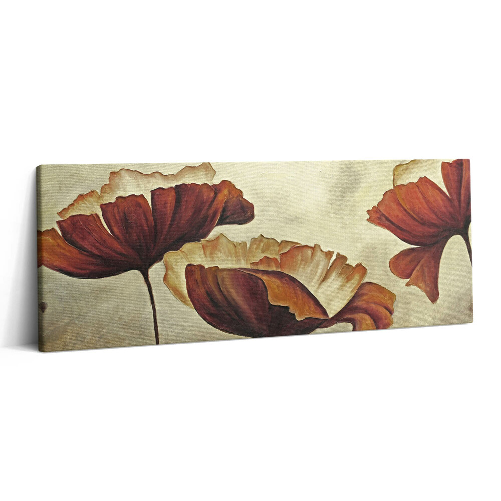 Obraz na plátne 125x50 Abstraktné kvety v jesenných tónoch
