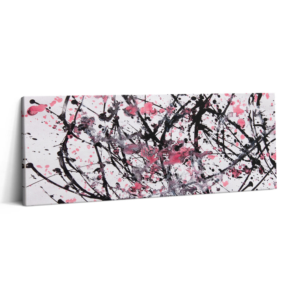 Fotoobraz na plátne 125x50 Ružové a čierne špliechanie chaosu