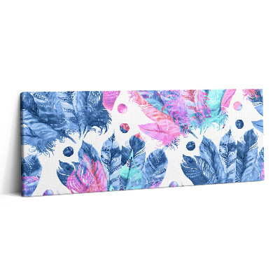 Fotoobraz na plátne 125x50 Farebné pierka a bodky