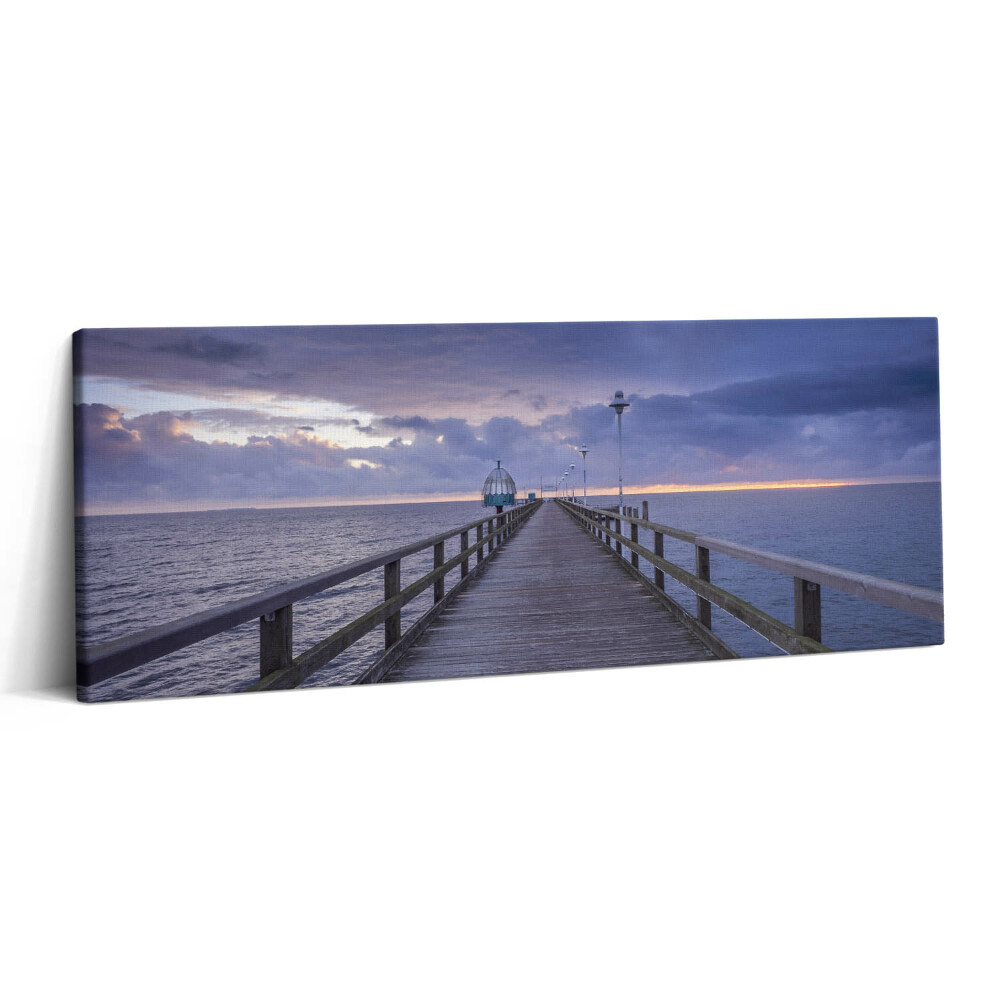 Obraz na plátne 125x50 Dlhé mólo za súmraku