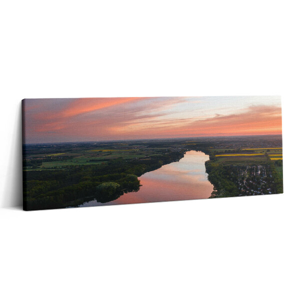 Obraz na plátne 125x50 Rieka za súmraku v krajine
