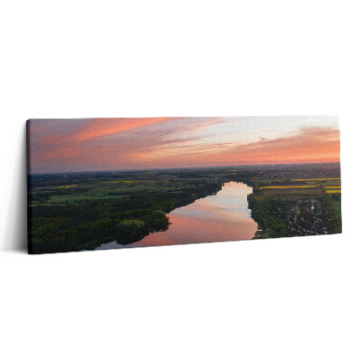 Obraz na plátne 125x50 Rieka za súmraku v krajine