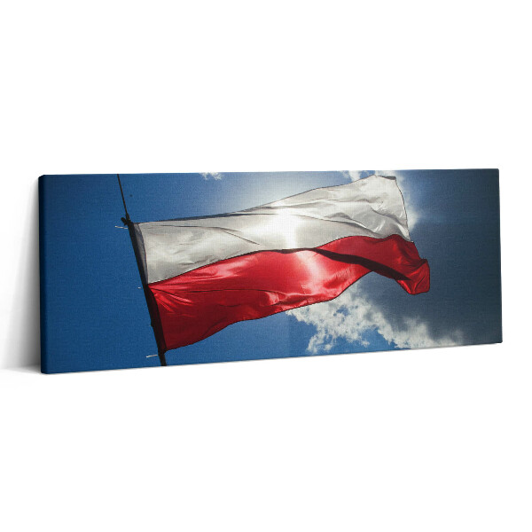 Obraz na plátne 125x50 Vlajka vo vetre na oblohe