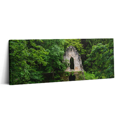 Obraz na plátne 125x50 Zrúcanina v lese s oblúkom