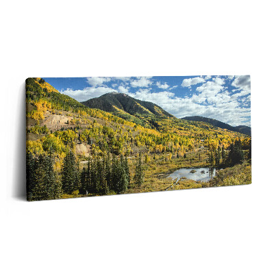 Obraz na plátne 140x70 Jesenná krajina s horami a lesom