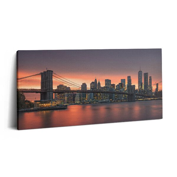 Obraz na plátne 140x70 Brooklynský most pri západe slnka