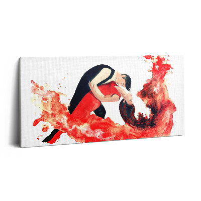 Obraz na plátne 140x70 Tanečná vášeň v červenej žiare