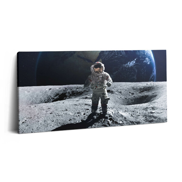 Fotoobraz na plátne 140x70 Astronaut na mesačnom povrchu