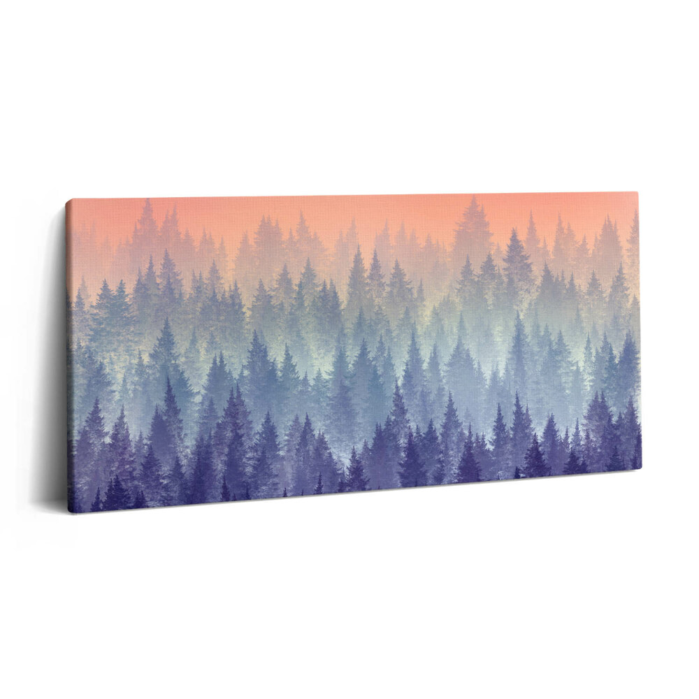 Fotoobraz na plátne 140x70 Farebný lesný súmrak na plátne