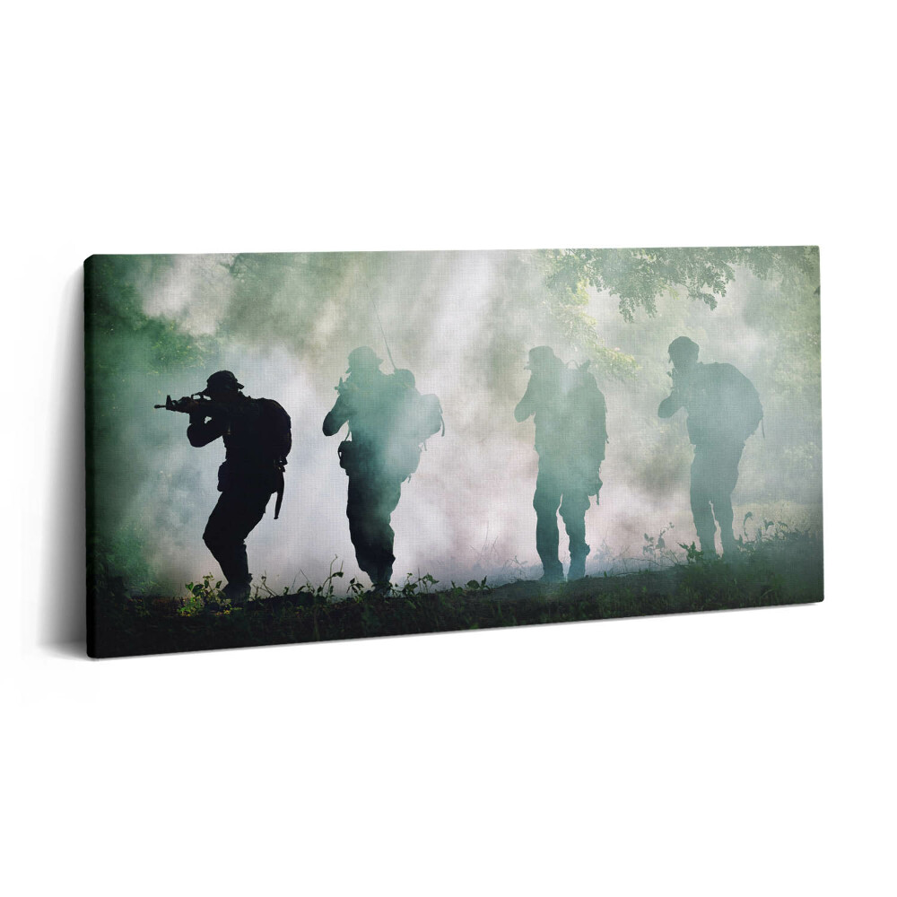 Fotoobraz na plátne 140x70 Taktická hmla v lese