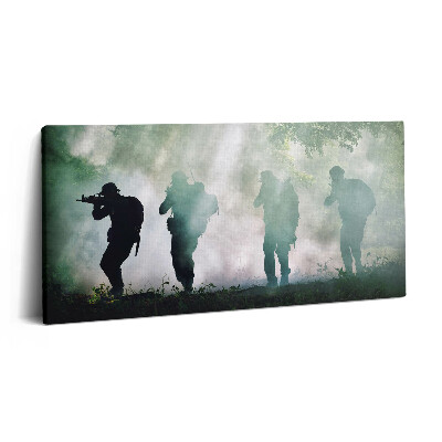 Fotoobraz na plátne 140x70 Taktická hmla v lese