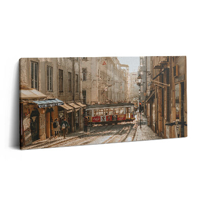 Obraz na plátne 140x70 Električka v historickej uličke