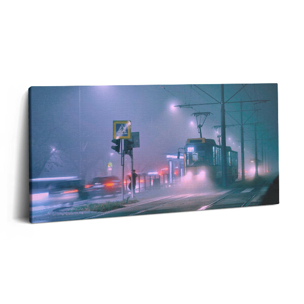 Fotoobraz na plátne 140x70 Električka v hmlistom meste