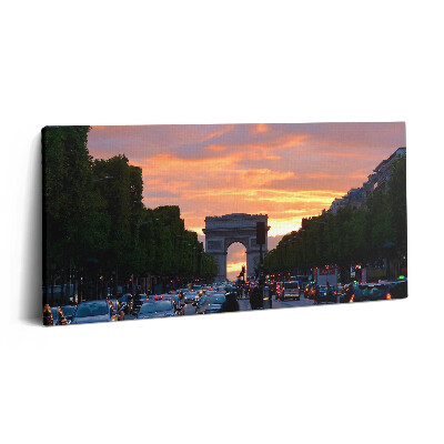 Obraz na plátne 140x70 Parížska ulica pri západe slnka