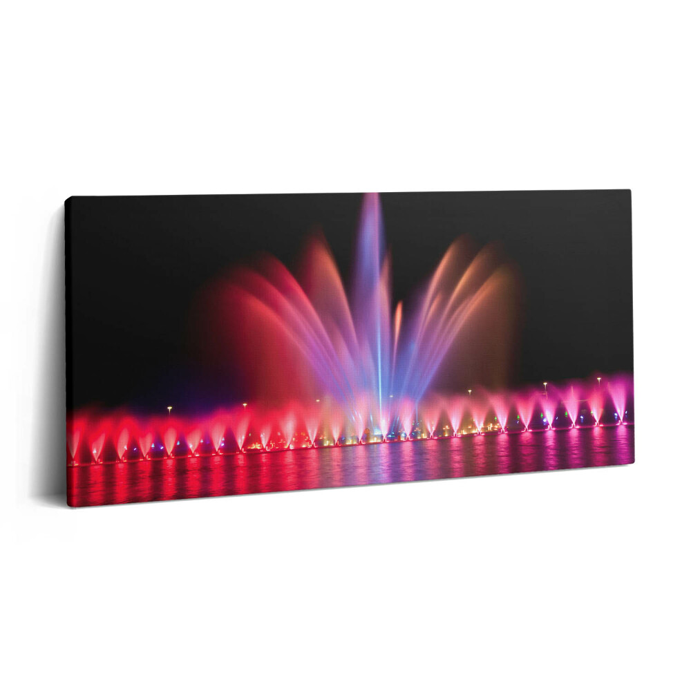 Fotoobraz na plátne 140x70 Farebná fontána v noci