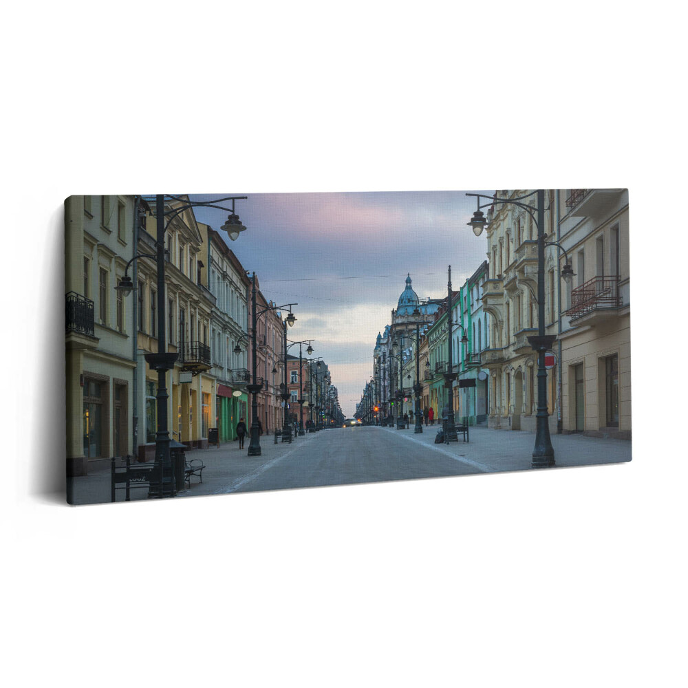 Obraz na plátne 140x70 Mestská ulica za súmraku