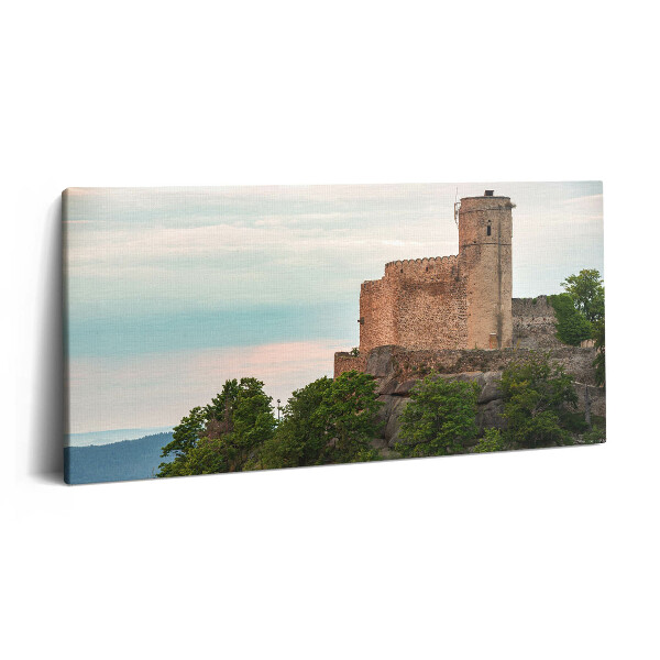Obraz na plátne 140x70 Hrad na útesu pri západe slnka