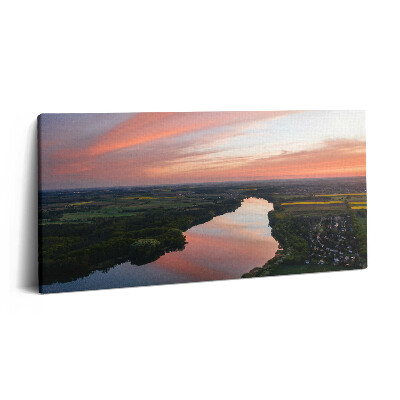 Obraz na plátne 140x70 Rieka pri západe slnka