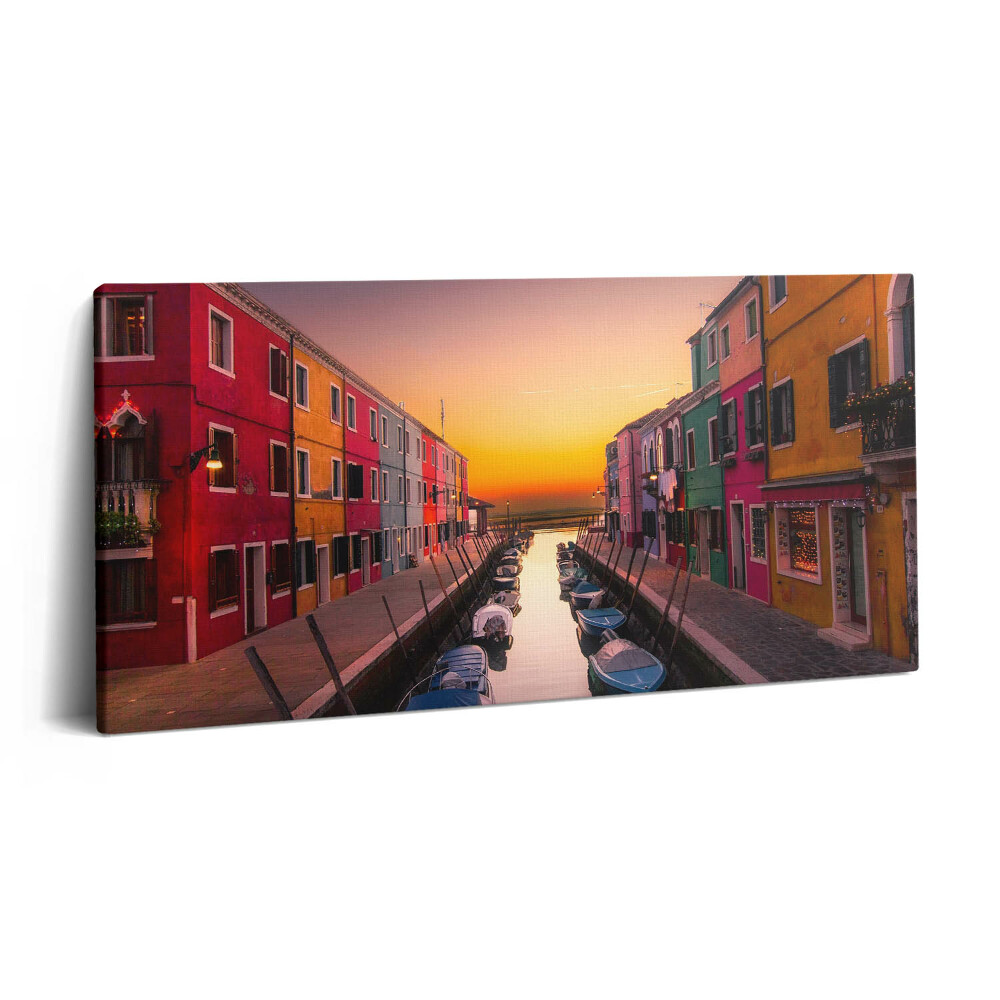 Fotoobraz na plátne 140x70 Farebné kanály pri západe slnka