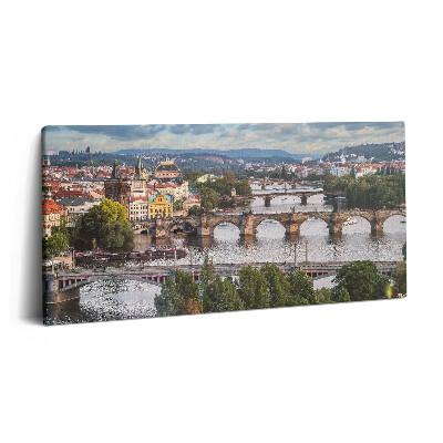 Obraz na plátne 140x70 Mosty nad riekou v historickom meste