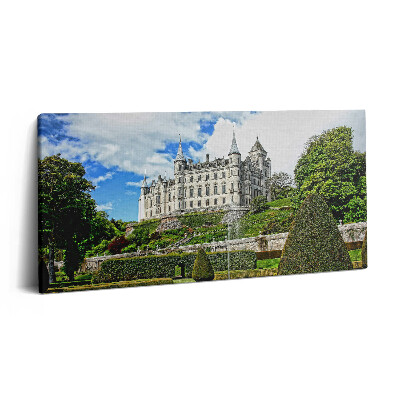 Obraz na plátne 140x70 Zámok na kopci pod modrou oblohou