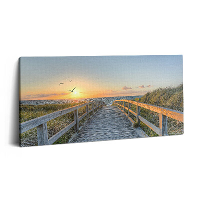 Fotoobraz na plátne 140x70 Cesta k moru za súmraku