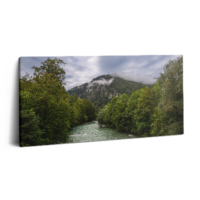 Fotoobraz na plátne 140x70 Hmlisté hory nad riekou