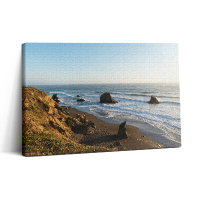 Obraz na plátne 30x20 Pobrežie s morskými skalami a vlnami