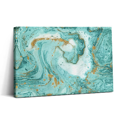 Obraz na plátne 30x20 Tyrkysové mramorové vlny s bronzom