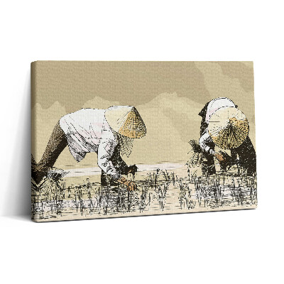 Obraz na plátne 30x20 Práca na ryžových poliach