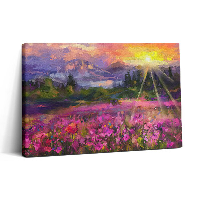 Obraz na plátne 30x20 Lúka pri západe slnka