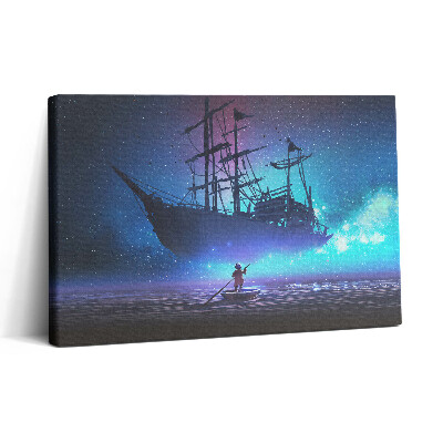 Obraz na plátne 30x20 Loď na hviezdnom nebi