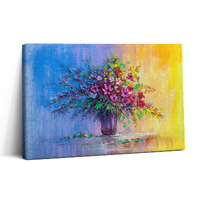 Obraz na plátne 30x20 Farebná harmónia kvetov vo váze