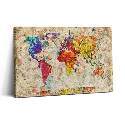 Obraz na plátne 30x20 Farebná mapa sveta na plátne