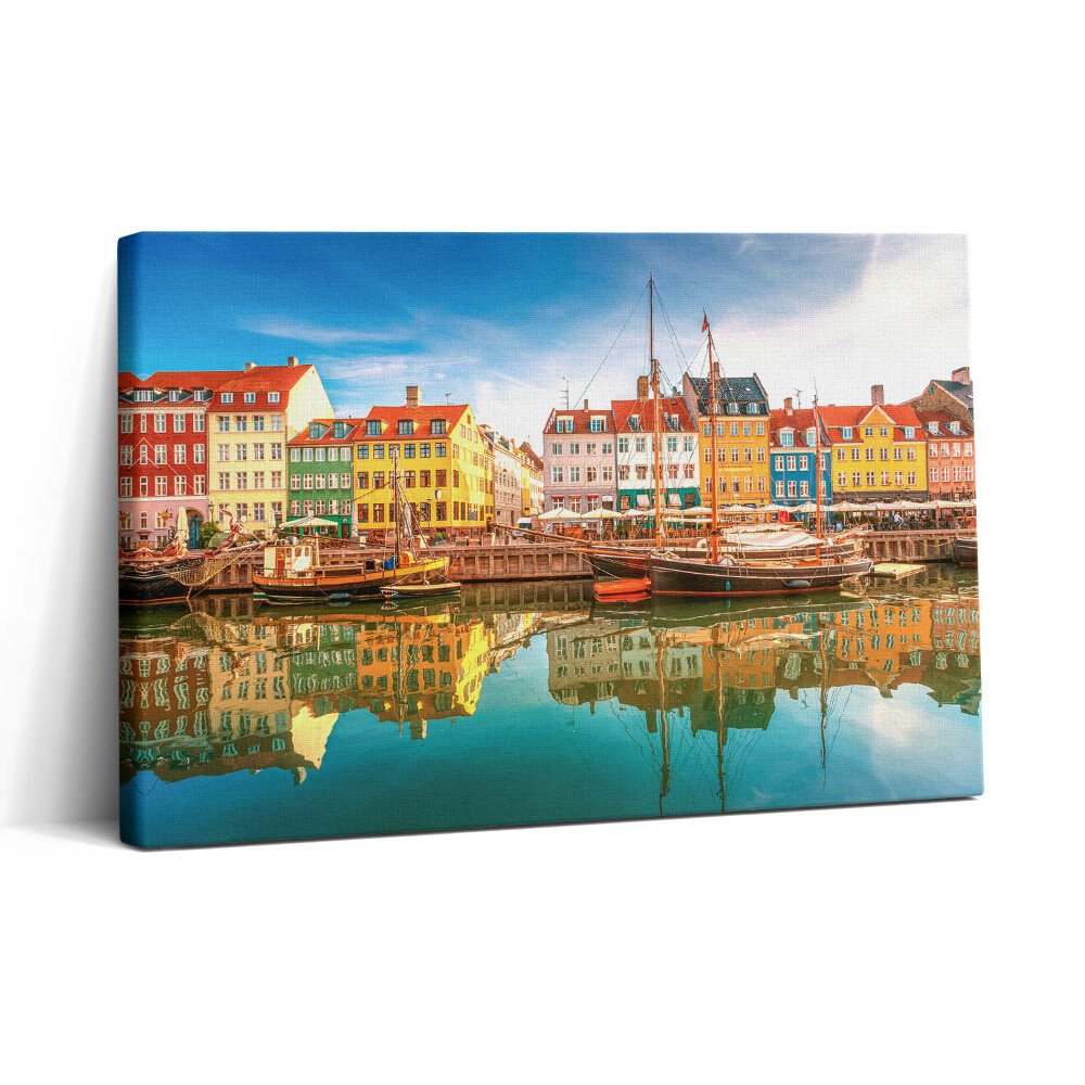 Obraz na plátne 30x20 Farebné domy pri prístave