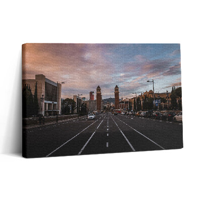 Obraz na plátne 30x20 Cesta k vežiam za súmraku