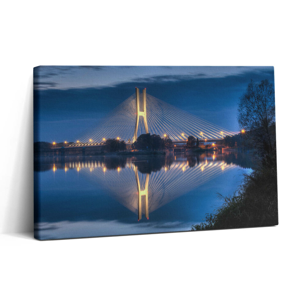 Obraz na plátne 30x20 Most nad pokojnou vodou v noci