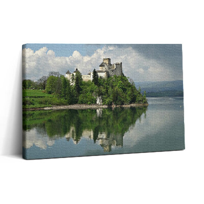 Obraz na plátne 30x20 Hrad nad pokojnou vodnou hladinou