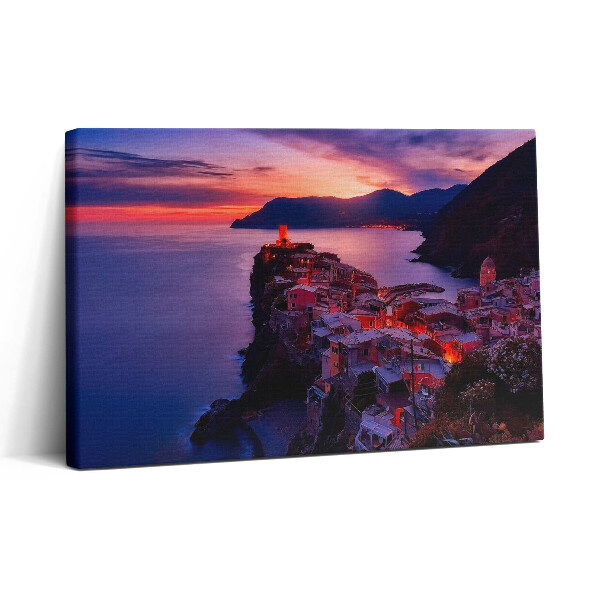 Obraz na plátne 30x20 Nočný pokoj nad pobrežným mestom