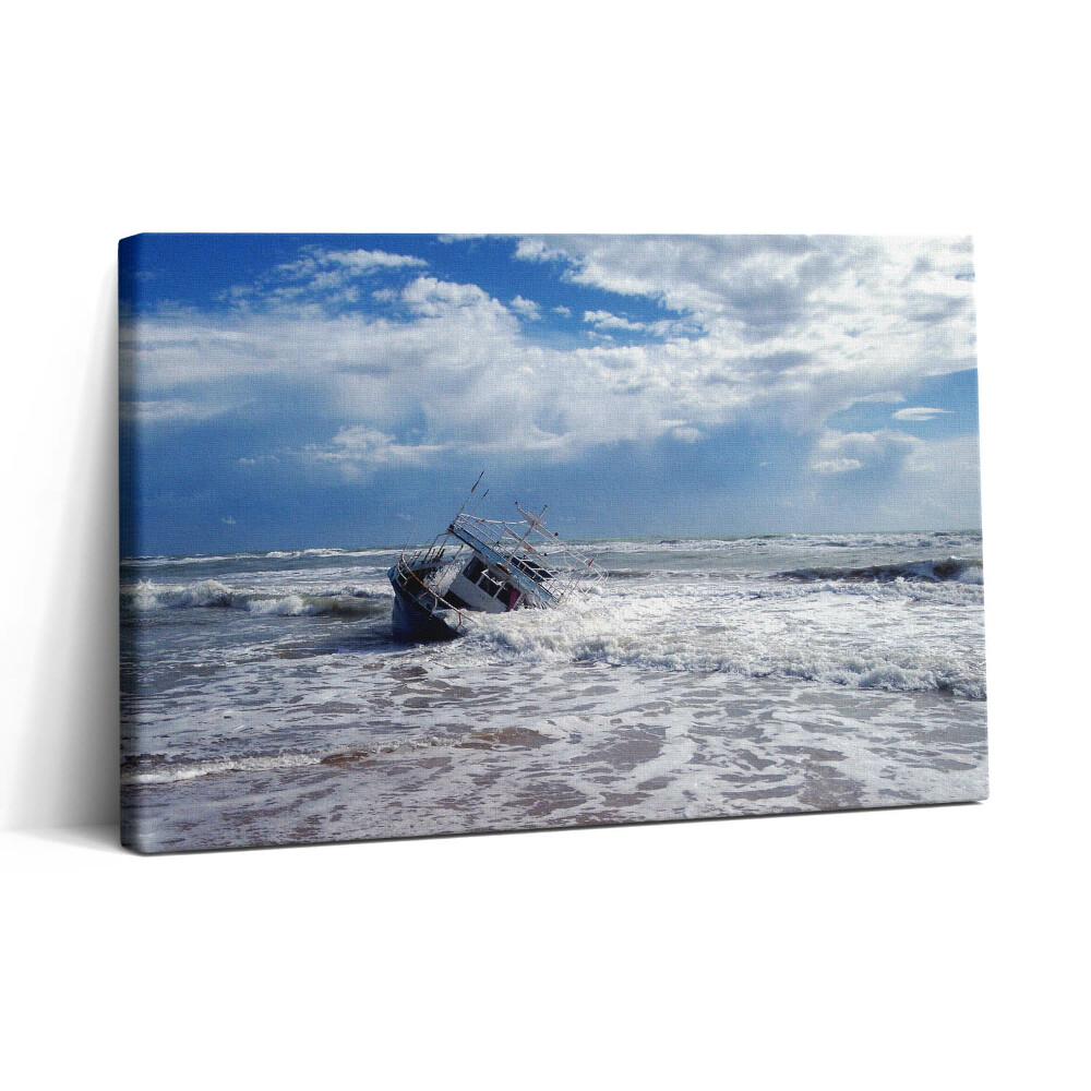 Fotoobraz na plátne 30x20 Loď v rozbúrenom mori
