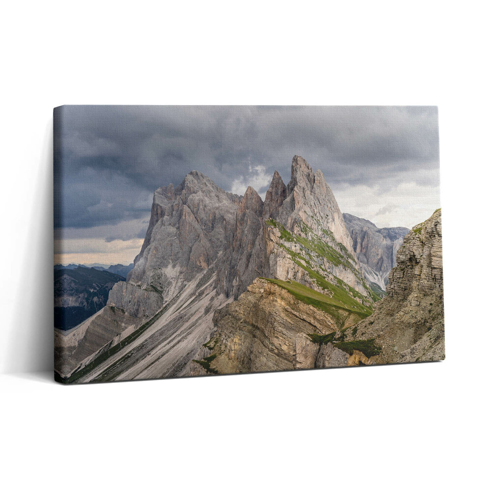 Obraz na plátne 30x20 Horská majestátnosť pod zamračenou oblohou