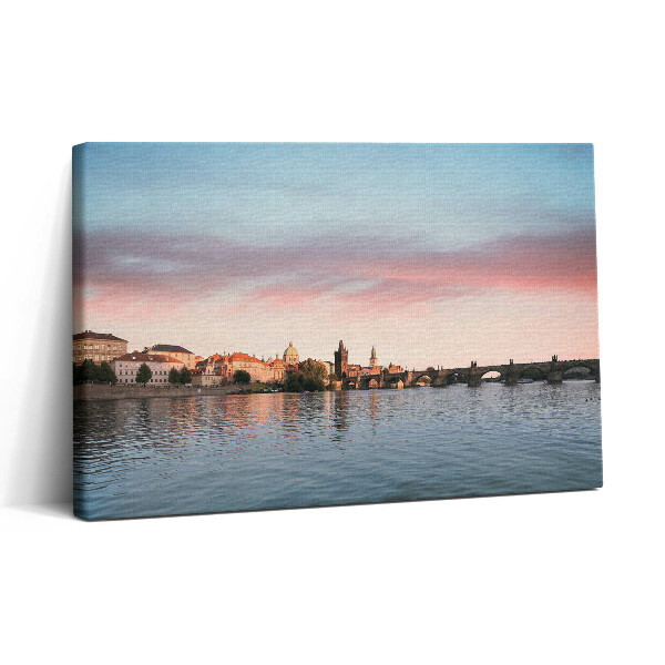 Obraz na plátne 30x20 Večerná Praha nad Vltavou