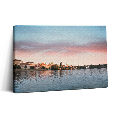 Obraz na plátne 30x20 Večerná Praha nad Vltavou