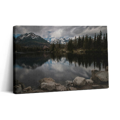 Obraz na plátne 30x20 Hory a jazero v oblakoch